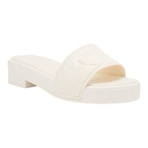 NWT Valentino Garavani White Atelier Rubber Petal Slides Sandals Size 37 6-7